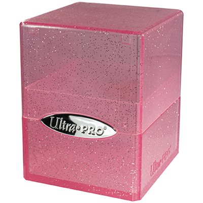 Satin Glitter Cube Deck Box - Pink