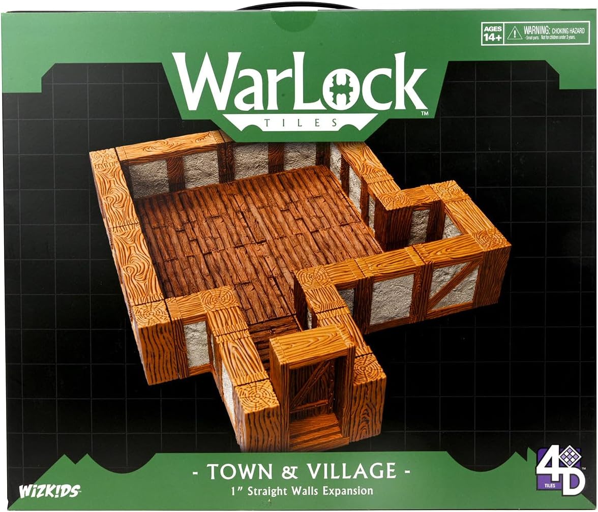 WarLock Tiles: Town & Village - 1" Straight Walls Expansion