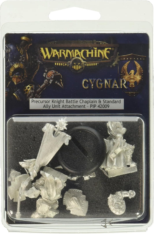 Warmachine: Cygnar - Precursor Knight Battle Chaplain & Standard Ally Unit Attachment