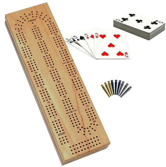 Cribbage 3-Track Wood with Storage