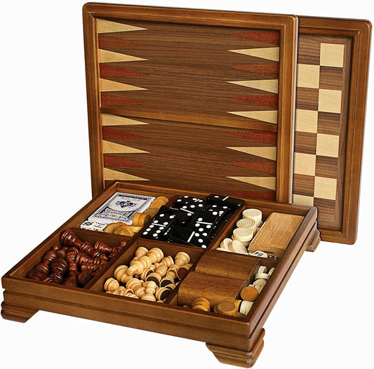 Combination Set: 7 Games in 1 (Walnut Design)
