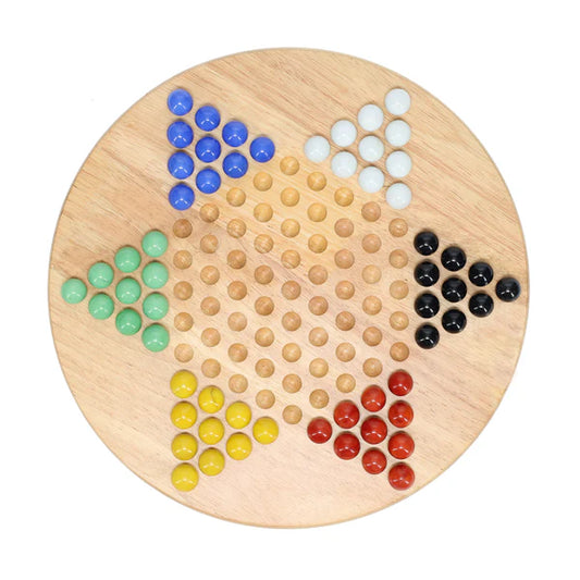 Chinese Checkers 11 1/2 Inch Wood with Marbles