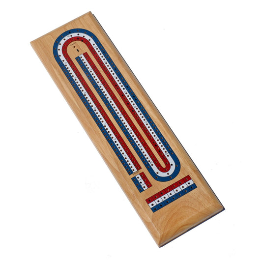 Cribbage, 3-Track Walnut Colored (Red, White, Blue)