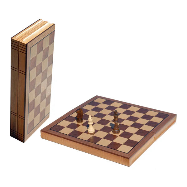 Folding Book-Style Chess Set (11" Walnut Board)